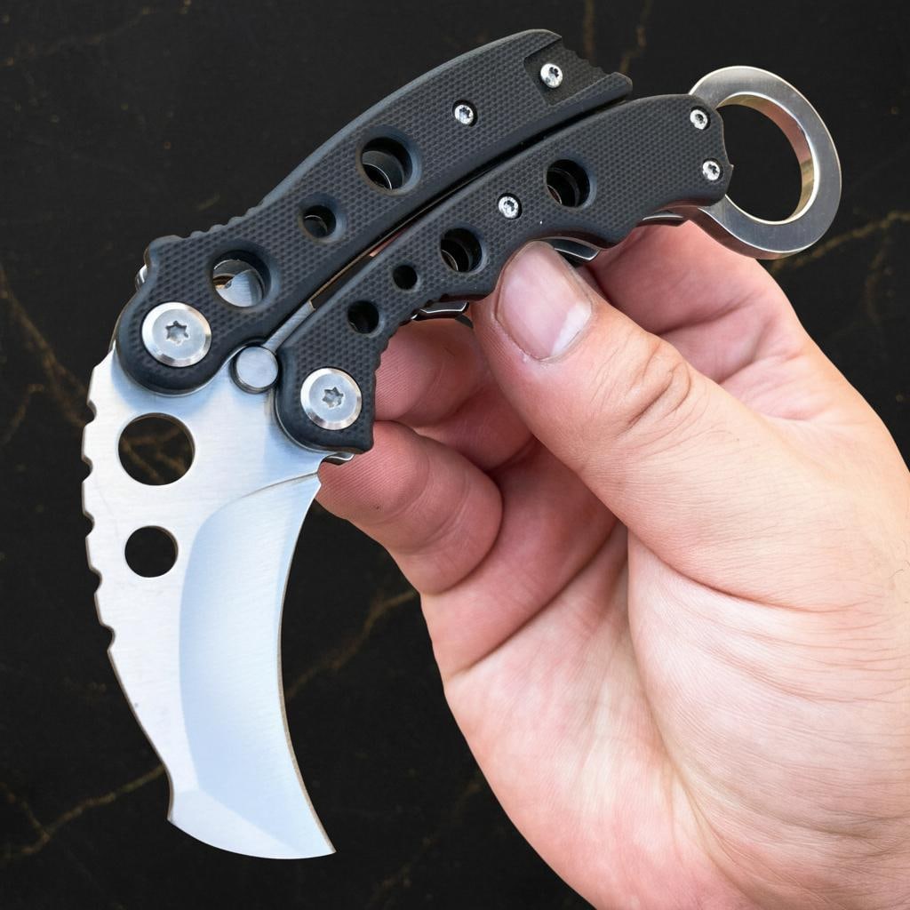 Predator Folding Karambit Pocket Knife 7CR17MOV Tactical Claw Blade G10 Handle - 2
