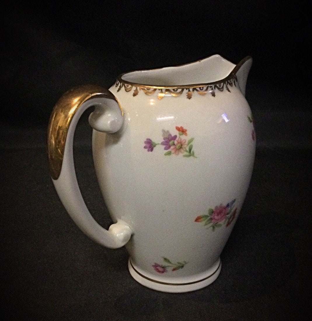 Set of Authentic S.E.R France Porcelain Coffee Pot, Pitcher & Sugar Bowl - 6