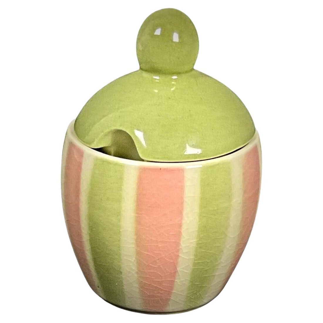 Vintage W. Goebel Mustard Pot – Enameled & Crackled Glaze, West Germany (1 of 7)