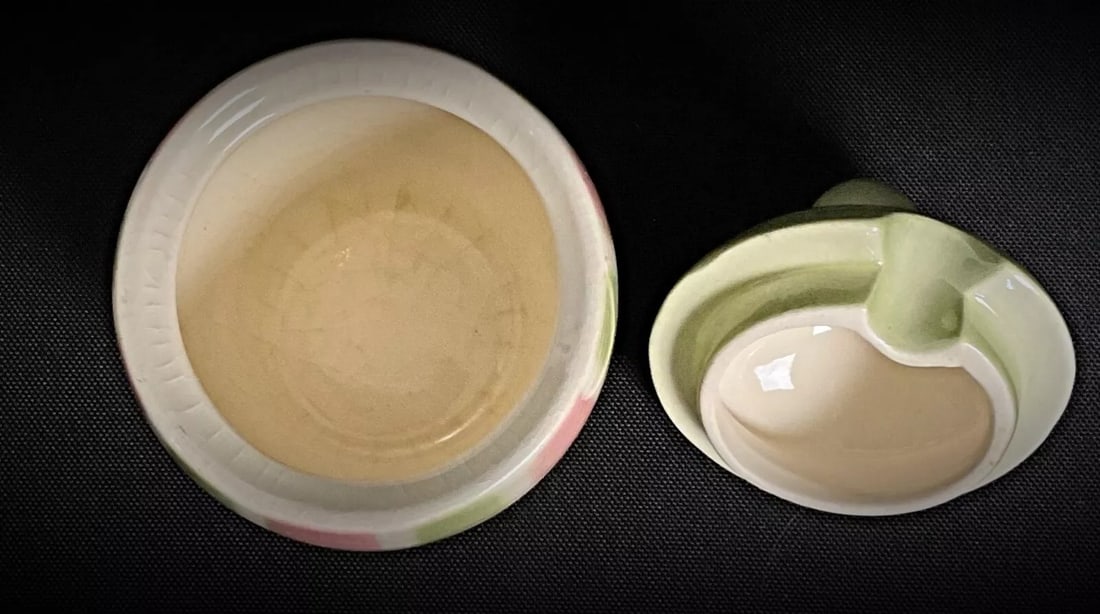 Vintage W. Goebel Mustard Pot – Enameled & Crackled Glaze, West Germany - 3