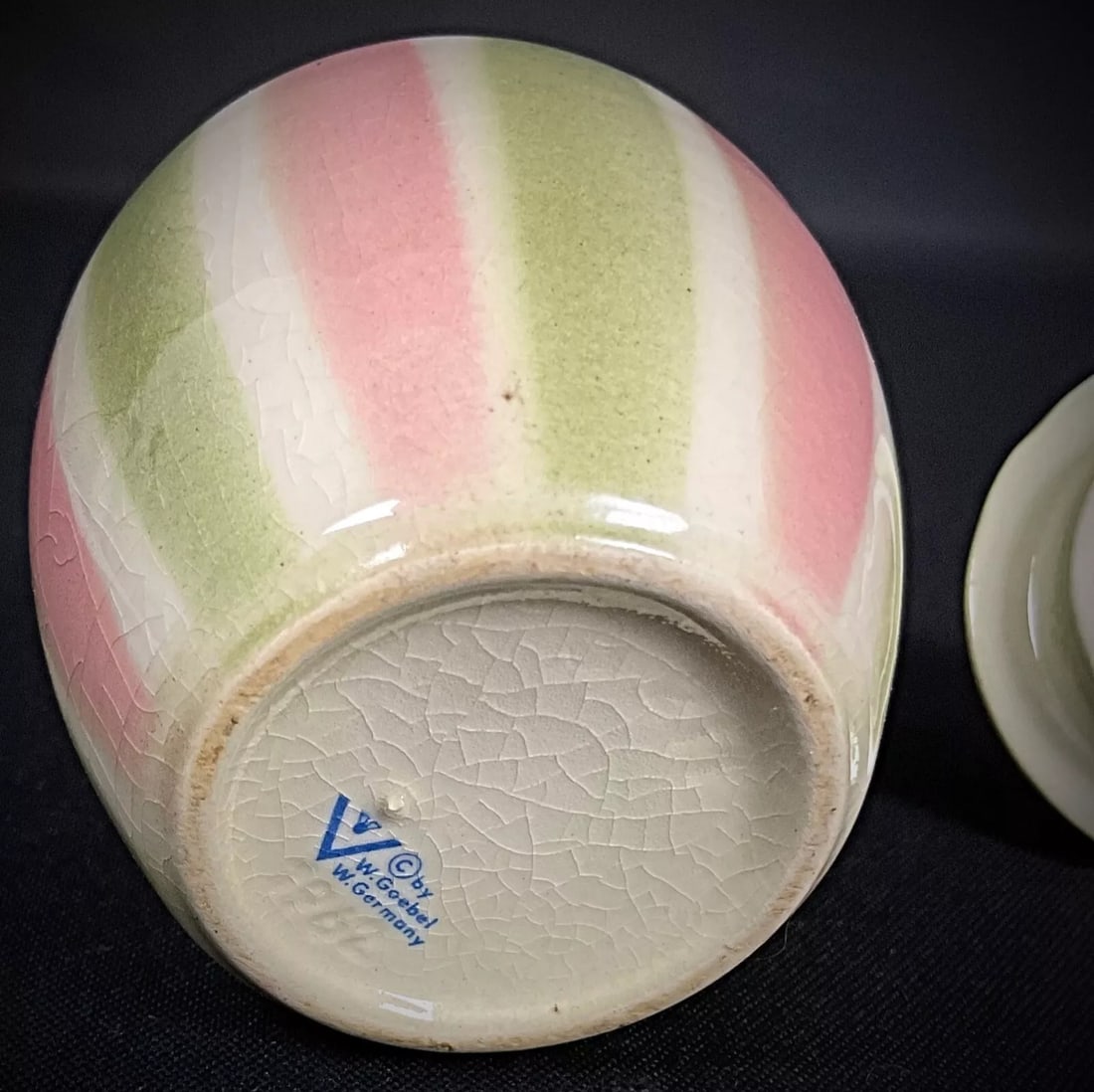 Vintage W. Goebel Mustard Pot – Enameled & Crackled Glaze, West Germany - 4