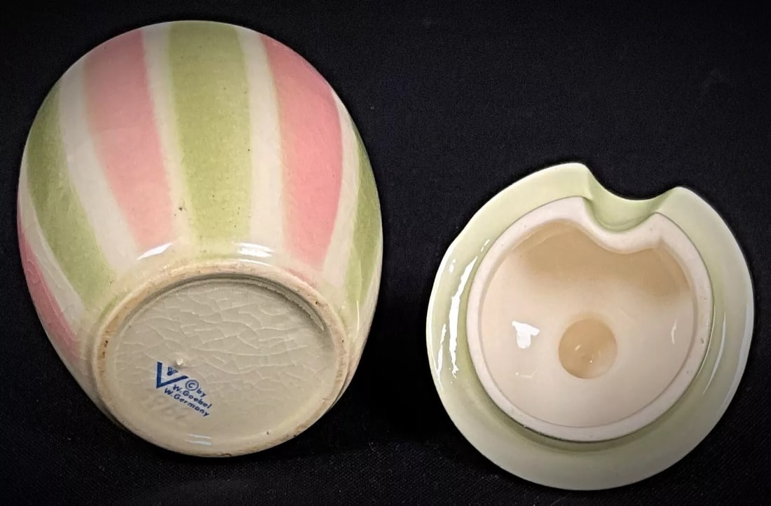 Vintage W. Goebel Mustard Pot – Enameled & Crackled Glaze, West Germany - 7