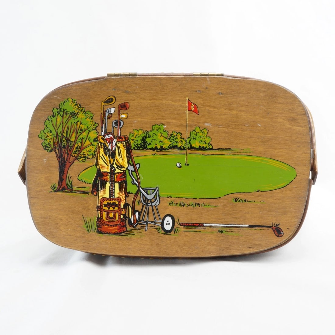 Vintage Caro Nan Golf Themed Basket Purse - 12