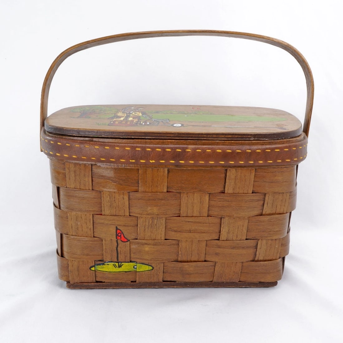 Vintage Caro Nan Golf Themed Basket Purse - 3