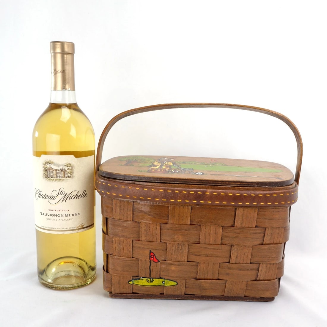 Vintage Caro Nan Golf Themed Basket Purse - 4