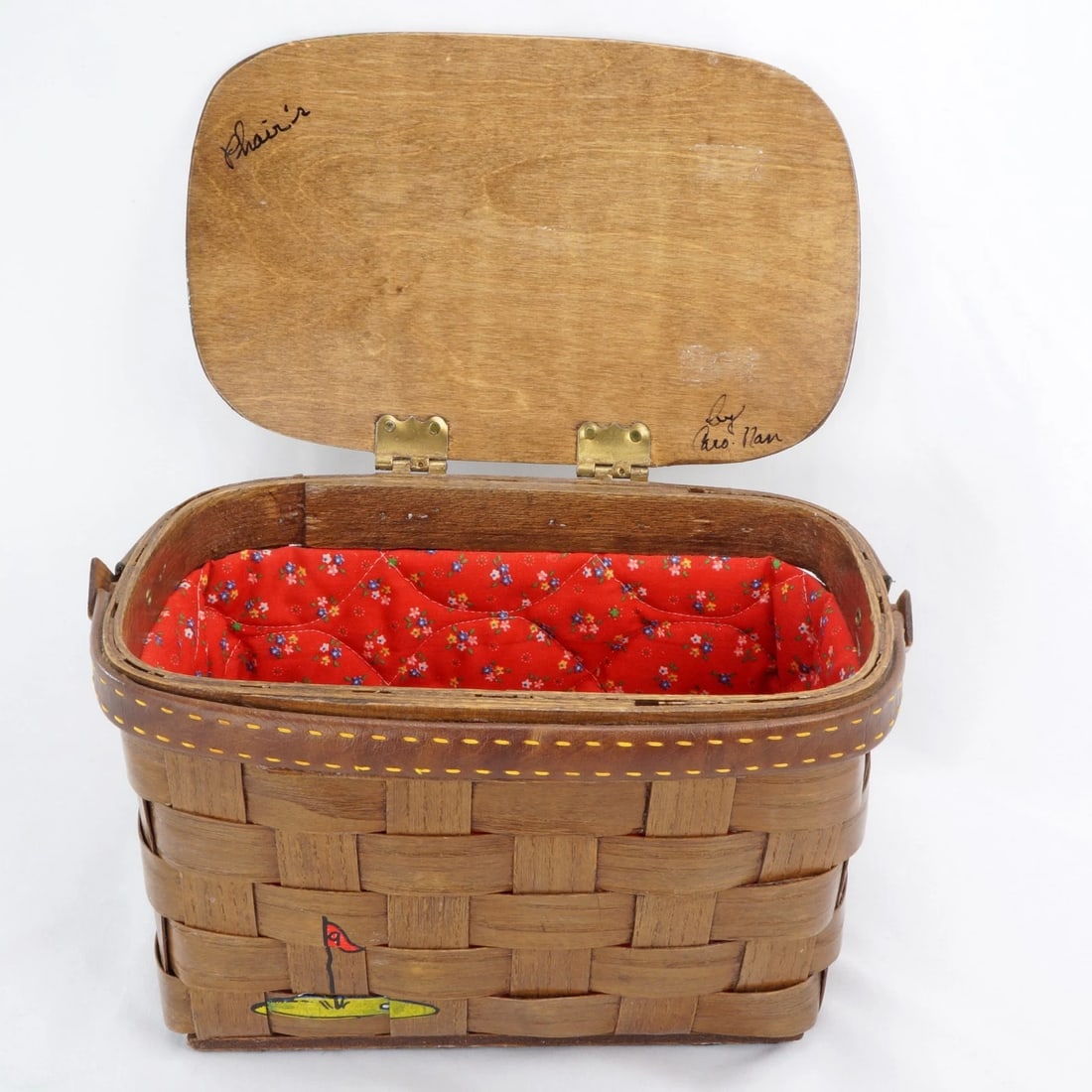 Vintage Caro Nan Golf Themed Basket Purse - 5