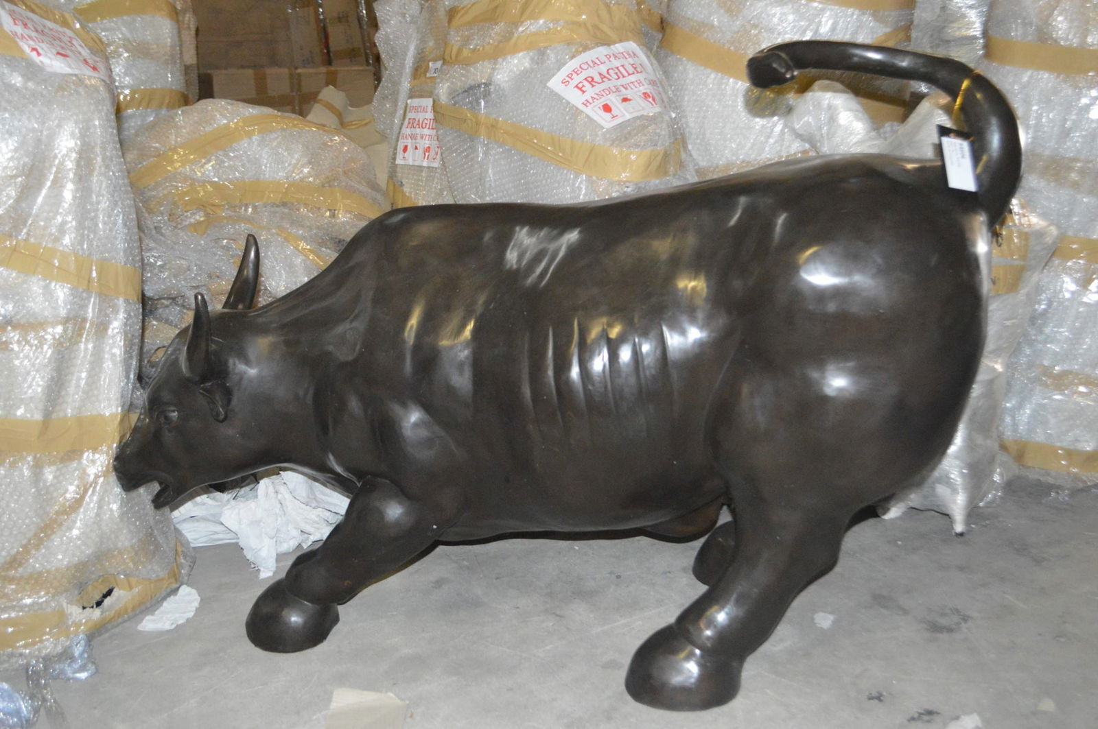 Wall street Bull - large Bronze Statue - Size: 22"L x 50"W x 33"H. - 11