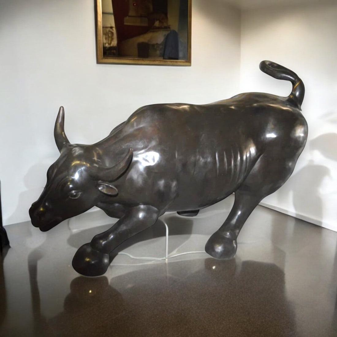 Wall street Bull - large Bronze Statue - Size: 22"L x 50"W x 33"H. - 2