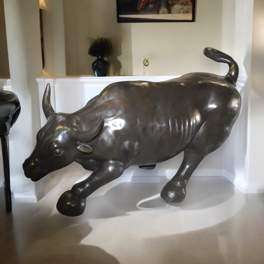 Wall street Bull - large Bronze Statue - Size: 22"L x 50"W x 33"H. - 3