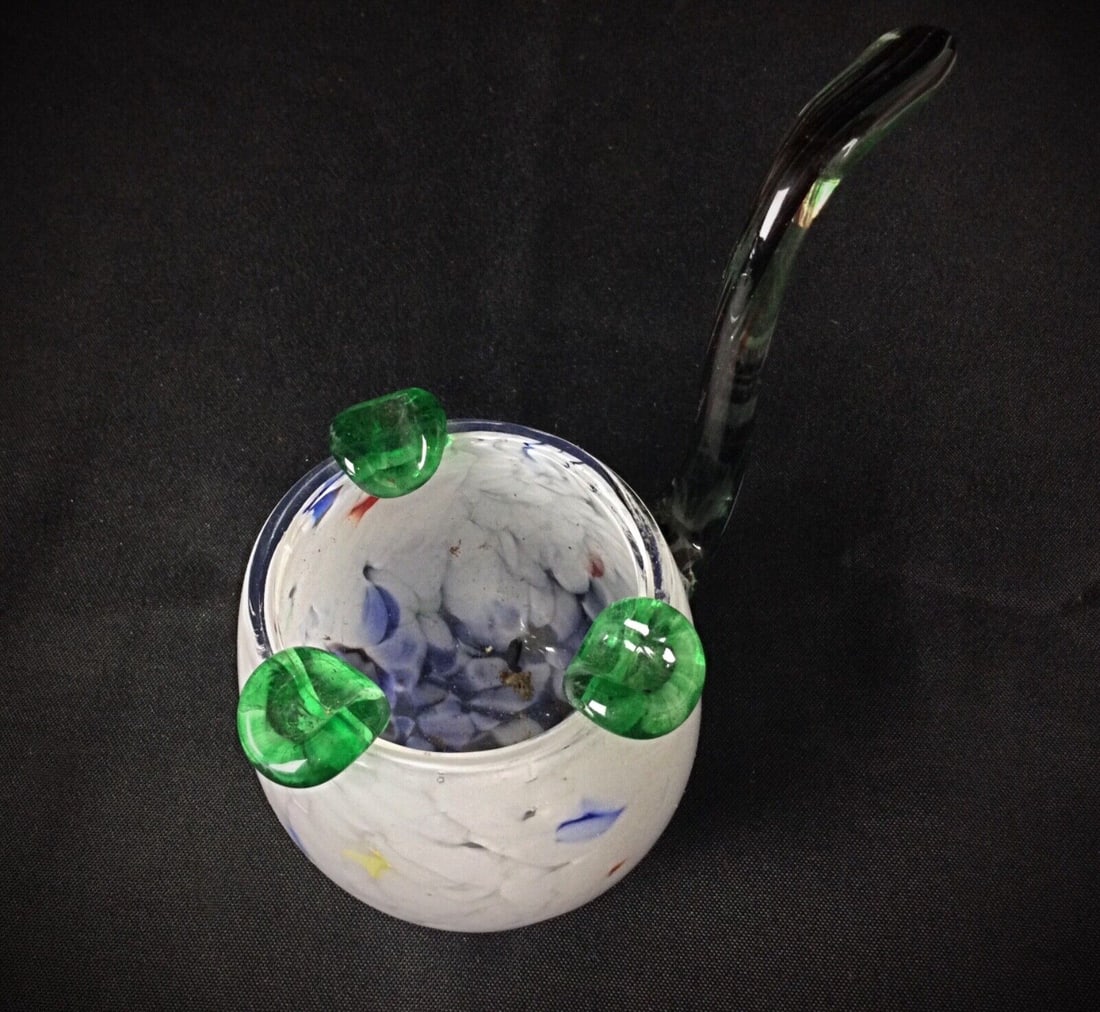 Multicolored Pipe-Shaped Ashtray or Catch-All in Hand-Blown Glass - 3