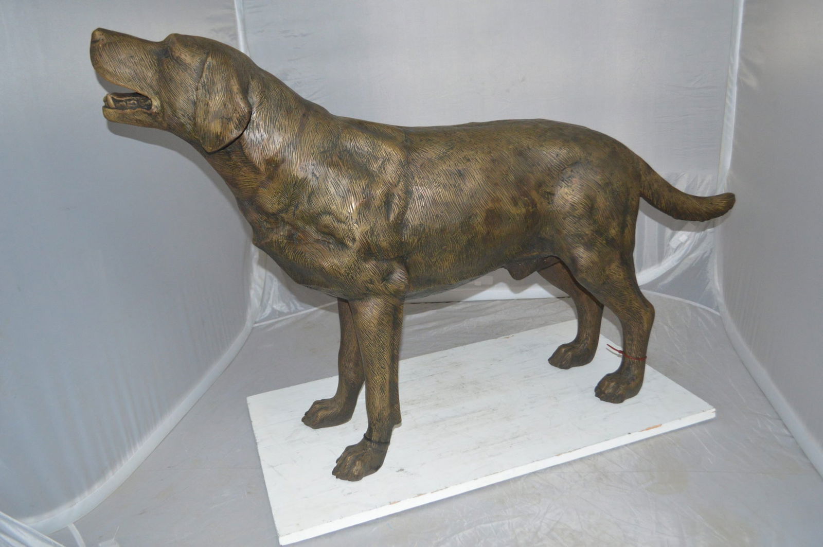 Labrador Retriever Bronze Statue - Size: 12"L x 50"W x 31"H. - 12