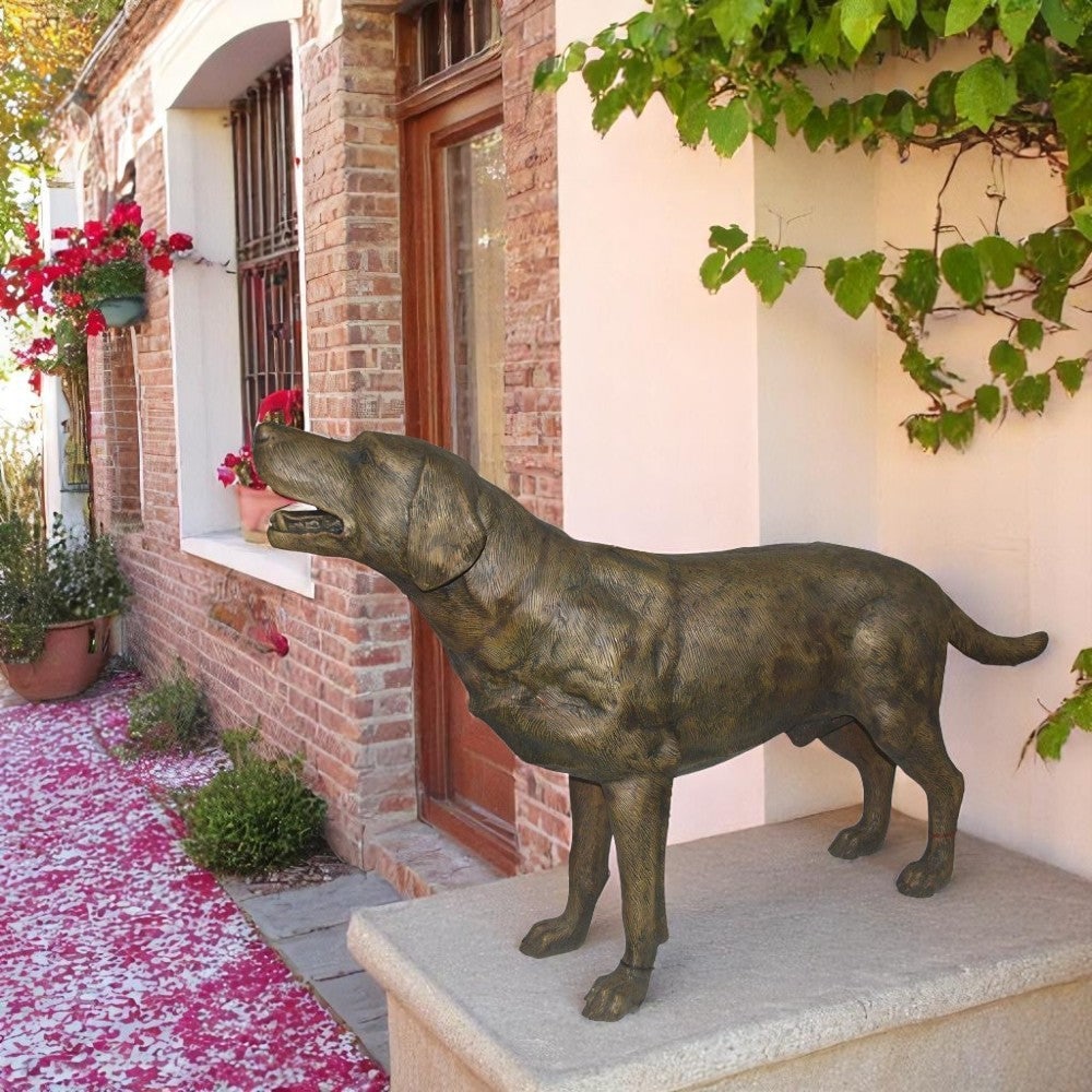 Labrador Retriever Bronze Statue - Size: 12"L x 50"W x 31"H. - 2