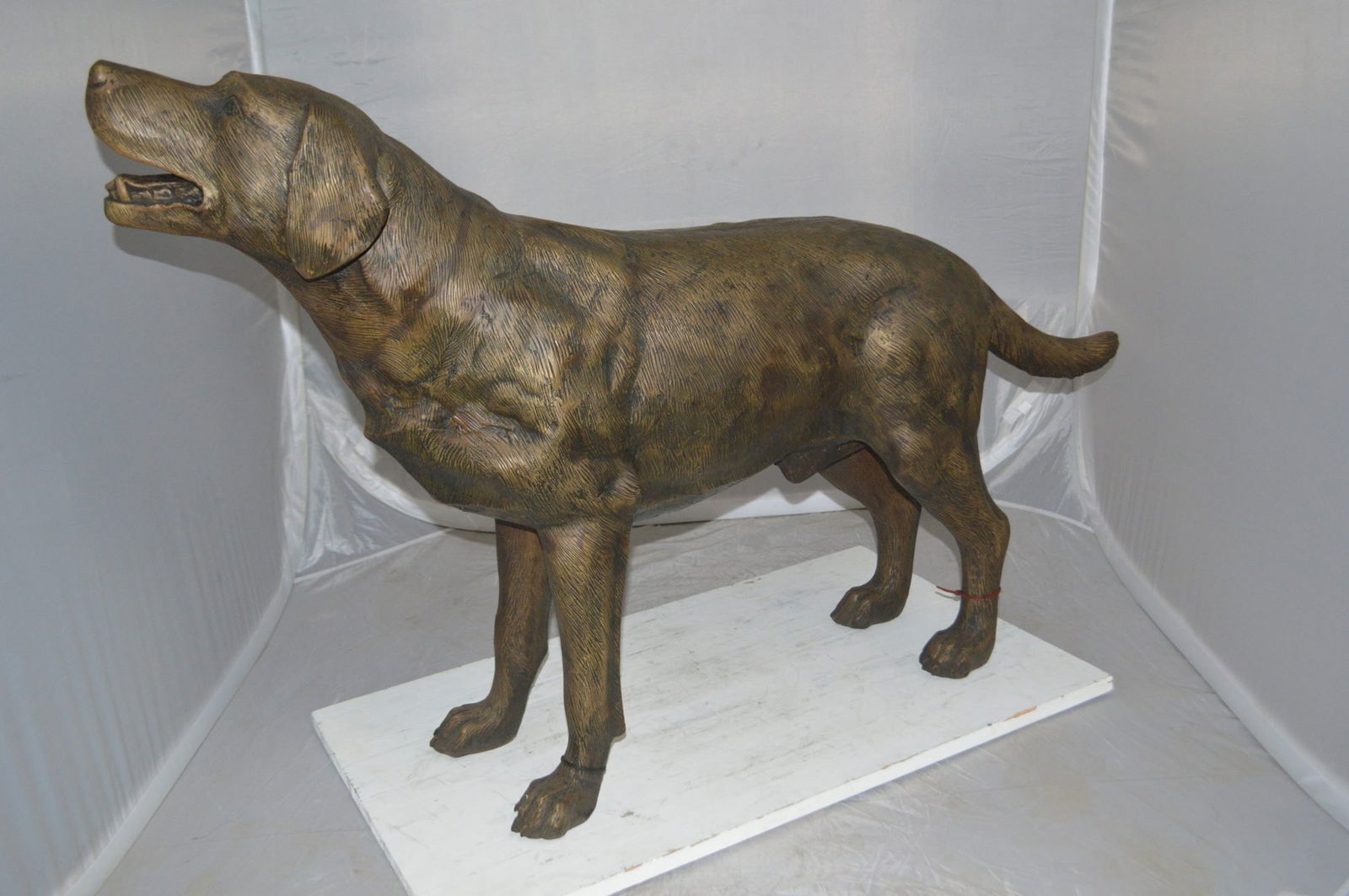 Labrador Retriever Bronze Statue - Size: 12"L x 50"W x 31"H. - 5