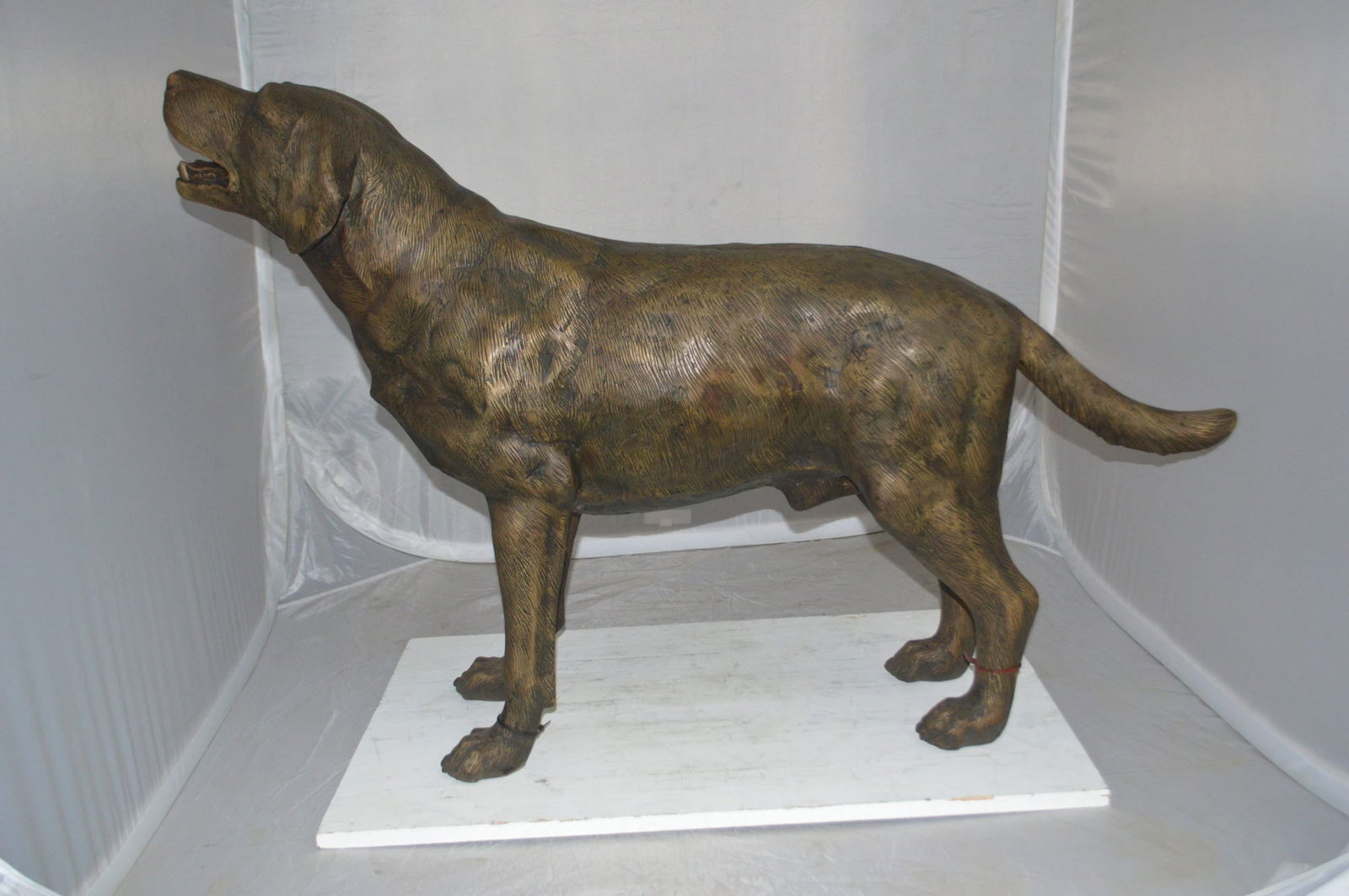 Labrador Retriever Bronze Statue - Size: 12"L x 50"W x 31"H. - 6