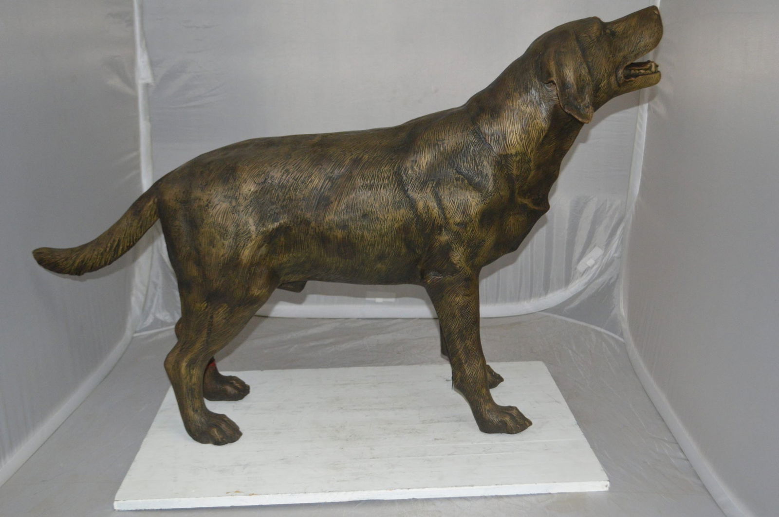 Labrador Retriever Bronze Statue - Size: 12"L x 50"W x 31"H. - 8