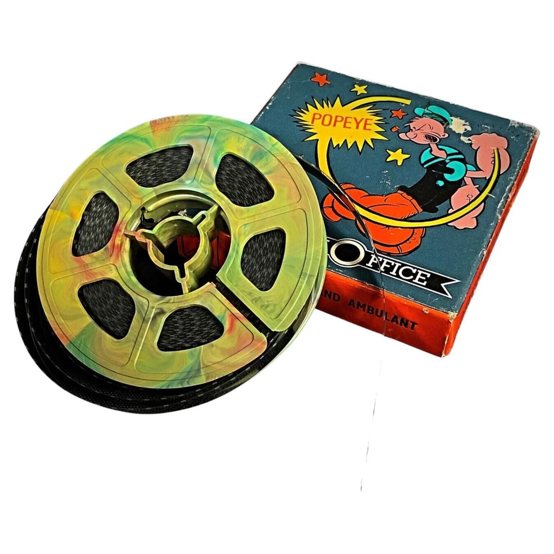 Vintage Film Reel of "Popeye the Street Vendor" Original Office Release: Title:Vintage Film Reel of "Popeye the Street Vendor" Original Office ReleaseOrigin:FranceDimension:Height: 3.15 in (8 cm)Width: 3.15 in (8 cm)Depth: 0.79 in (2 cm)Materials:PlasticYear:20th
