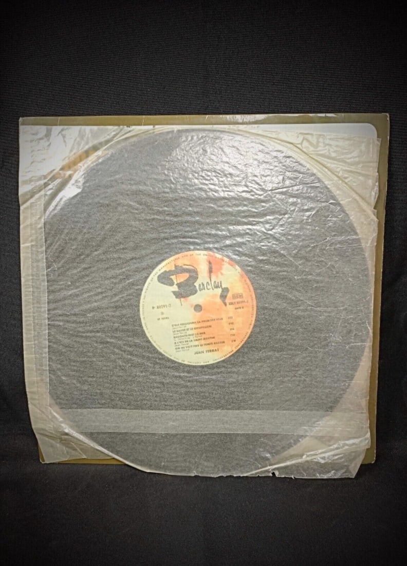 Vintage 1965 Jean Ferrat Barclay Vinyl Record - 33 RPM - French Chanson - 4