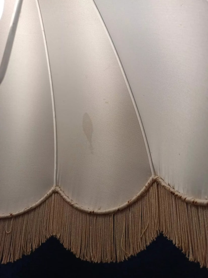 Vintage Alabaster and Brass Lamp Base with Lampshade - 10