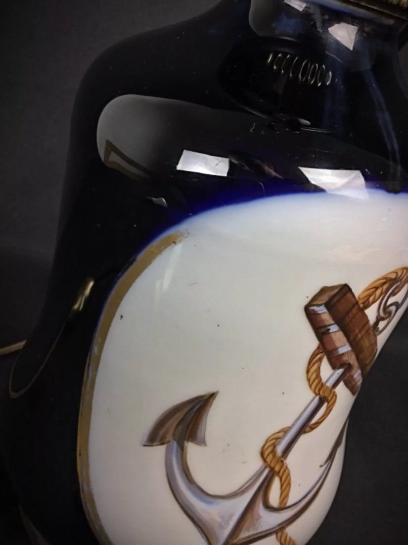 Mid-20th Century Ceramic Lamp Base with Nautical Anchor Design - 11