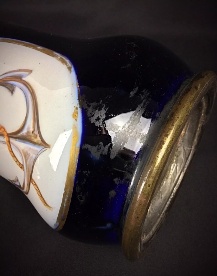 Mid-20th Century Ceramic Lamp Base with Nautical Anchor Design - 9