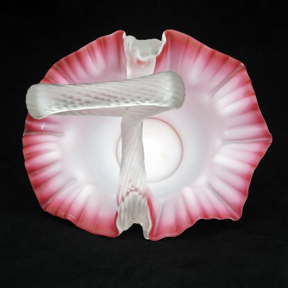 Victorian Cased Glass Bowl with Handle - 6