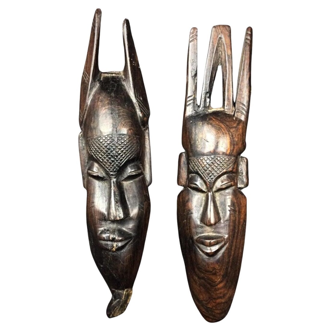 Set of Two African Masks for Hanging – Crafted in Precious Wood (1 of 9)