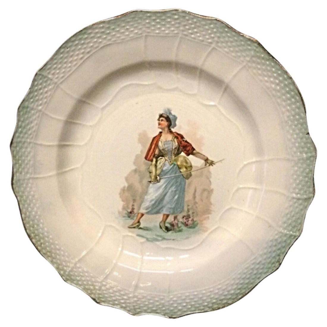 Antique "Hamage Nord" Faience Plate - 20th Century: Title:Antique "Hamage Nord" Faience Plate - 20th CenturyOrigin:FranceDimension:Diameter: 25.3 cm (9.9 in)Materials:FaienceYear: 20th CenturyDescription:Discover the charm of vintage ceramics with
