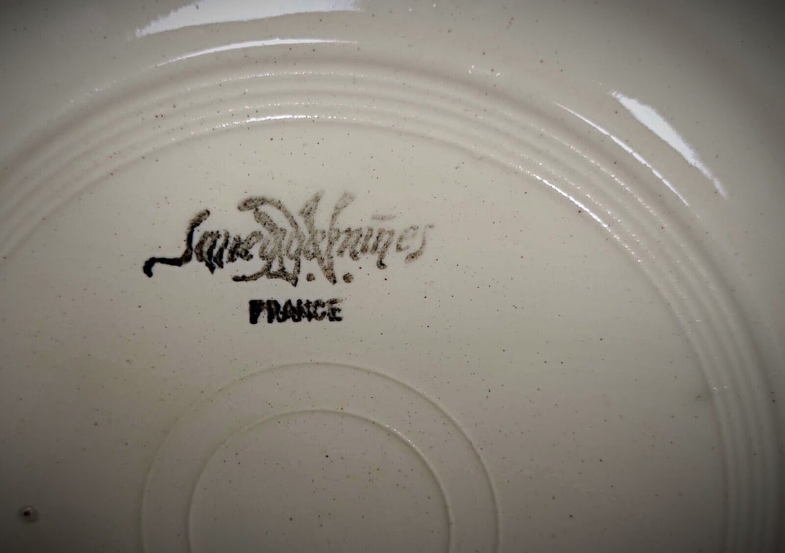 Vintage Set of 6 Sarreguemines Plates with Floral Décor - 8