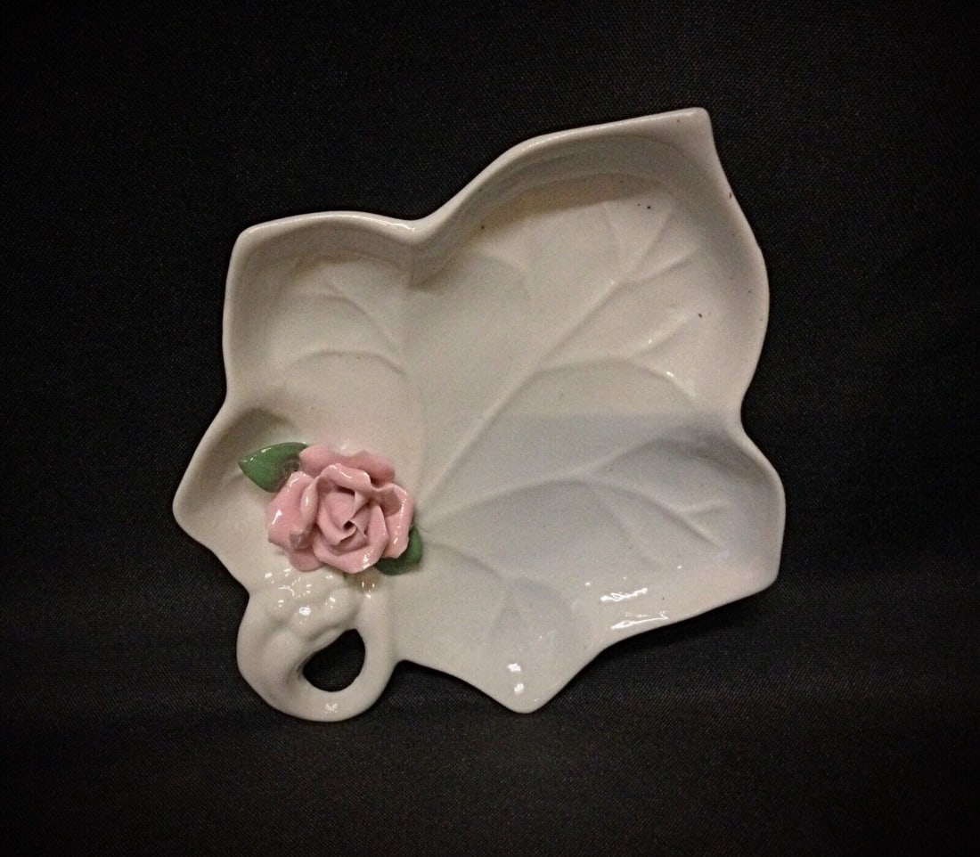 Elegant Ceramic Rose Trinket Dish or Paperweight - 4