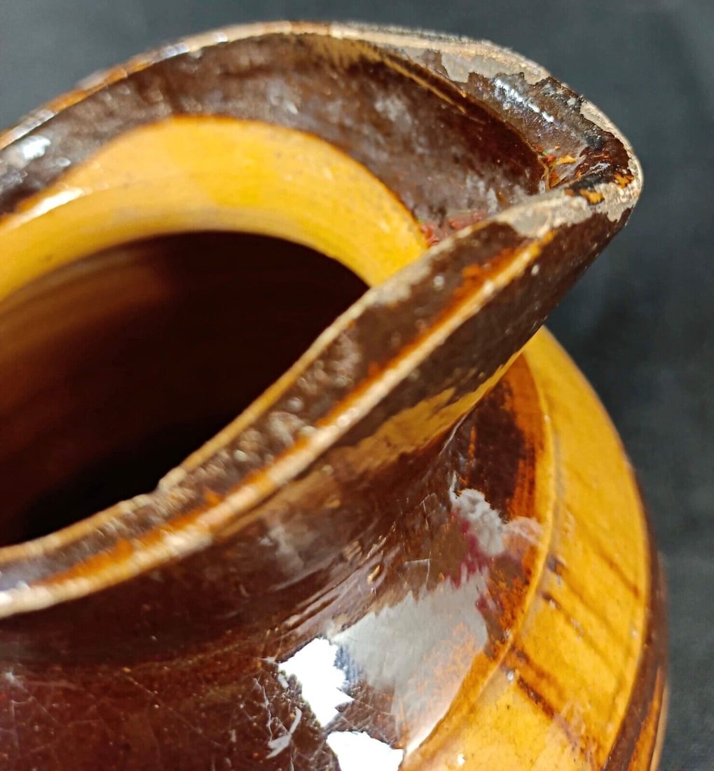 Vintage Hand-Painted Barrel-Style Clay Pitcher - 6