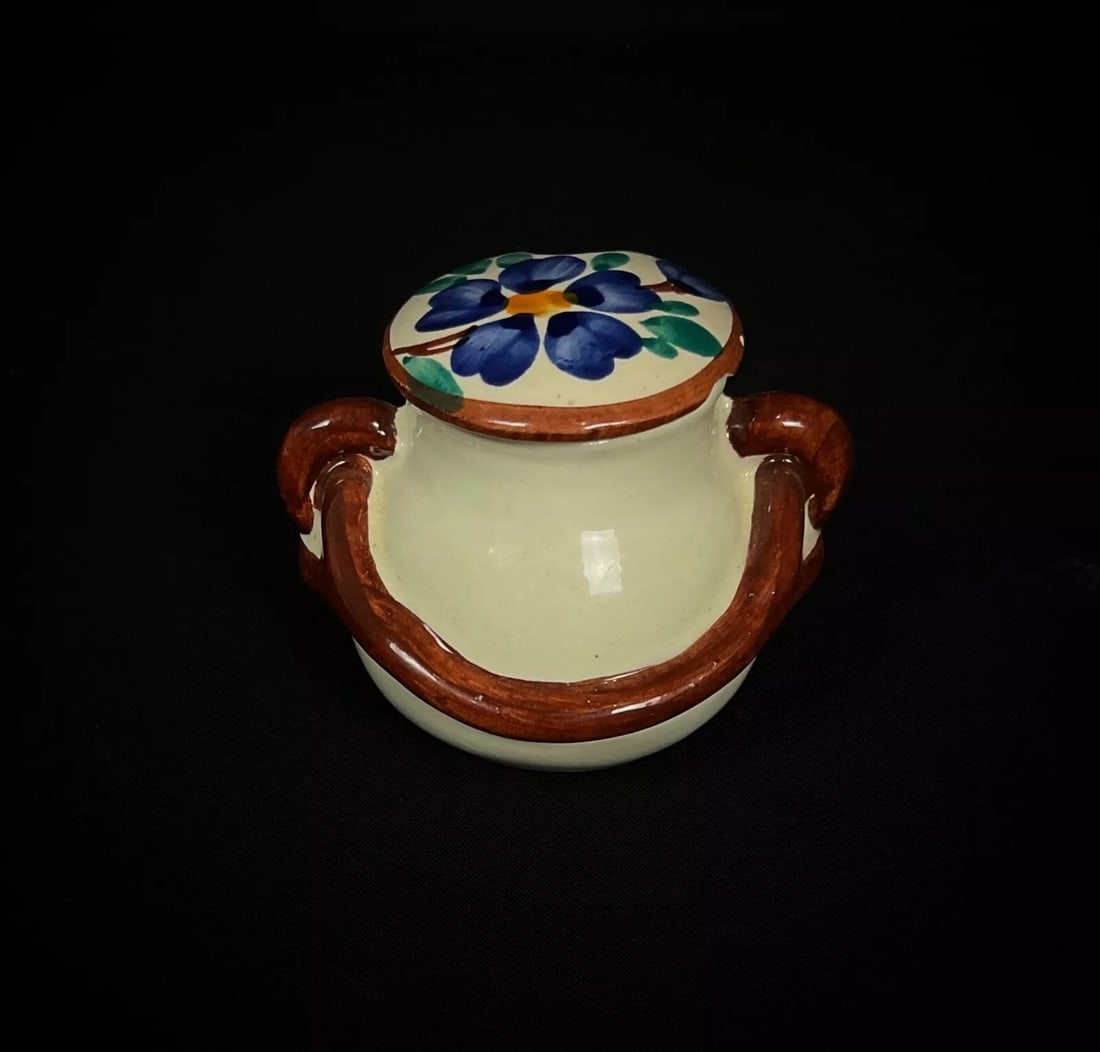 Vintage 20th Century Vallauris Floral Ceramic Pot – 7.5 cm - 6