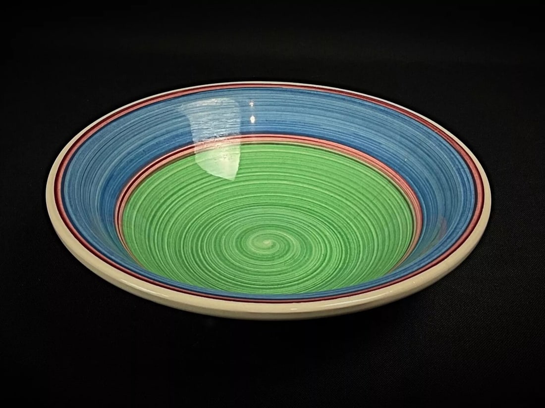 Vintage 20th-Century Spiral Blue and Green Ceramic Catchall Dish - 4