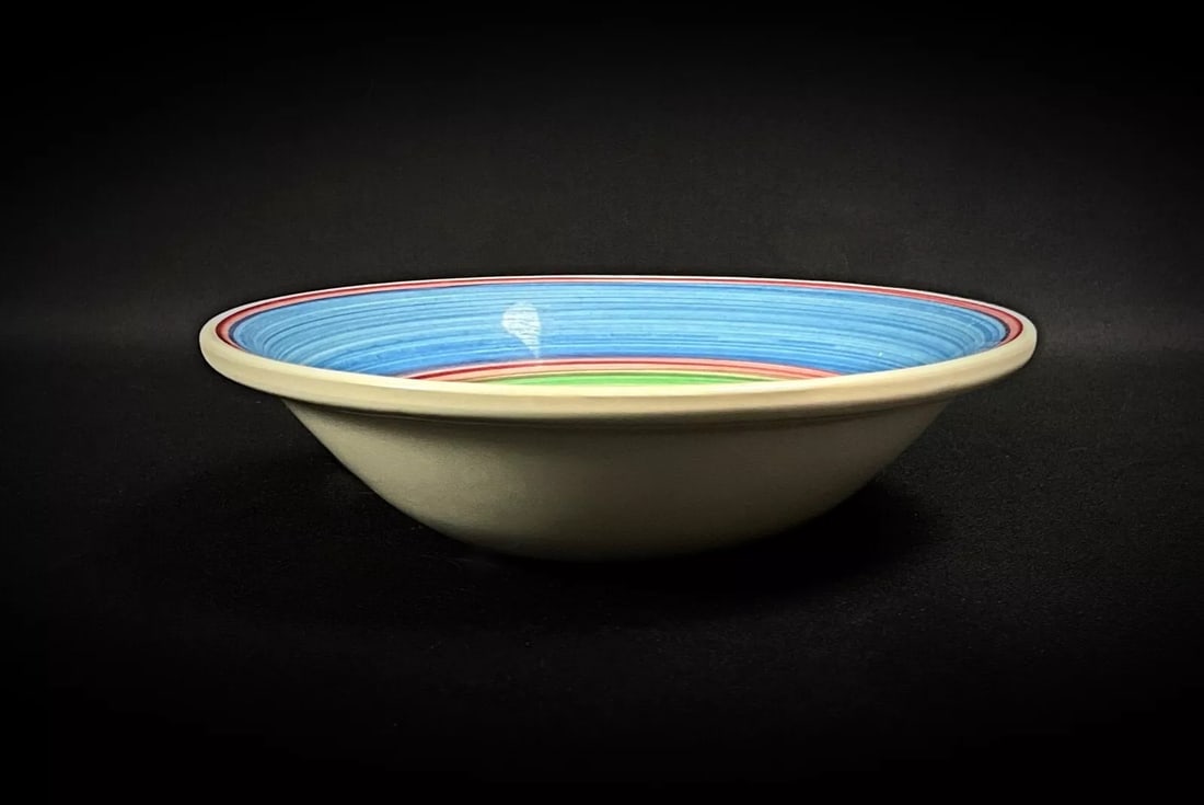 Vintage 20th-Century Spiral Blue and Green Ceramic Catchall Dish - 5