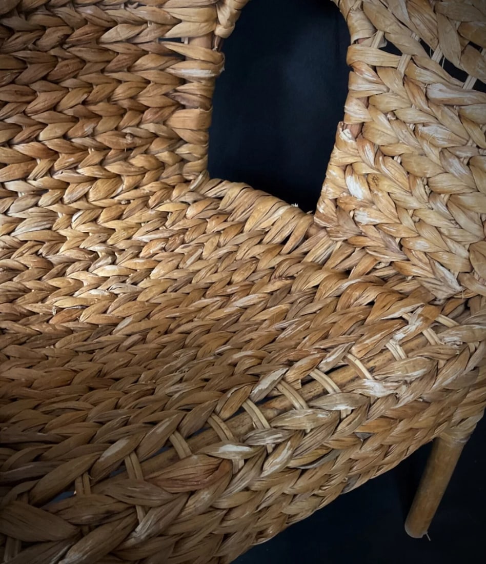 Vintage Art Deco Child's Wicker Armchair – Handwoven Wicker, French - 3