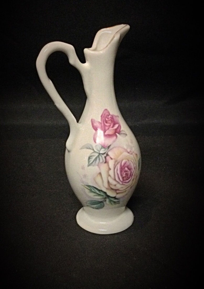Vintage Miniature Vase "Tentsin Porcelain Hp" with Floral Decor - 3