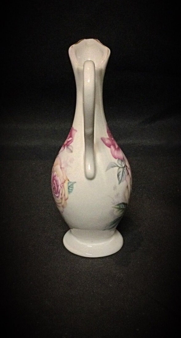 Vintage Miniature Vase "Tentsin Porcelain Hp" with Floral Decor - 5