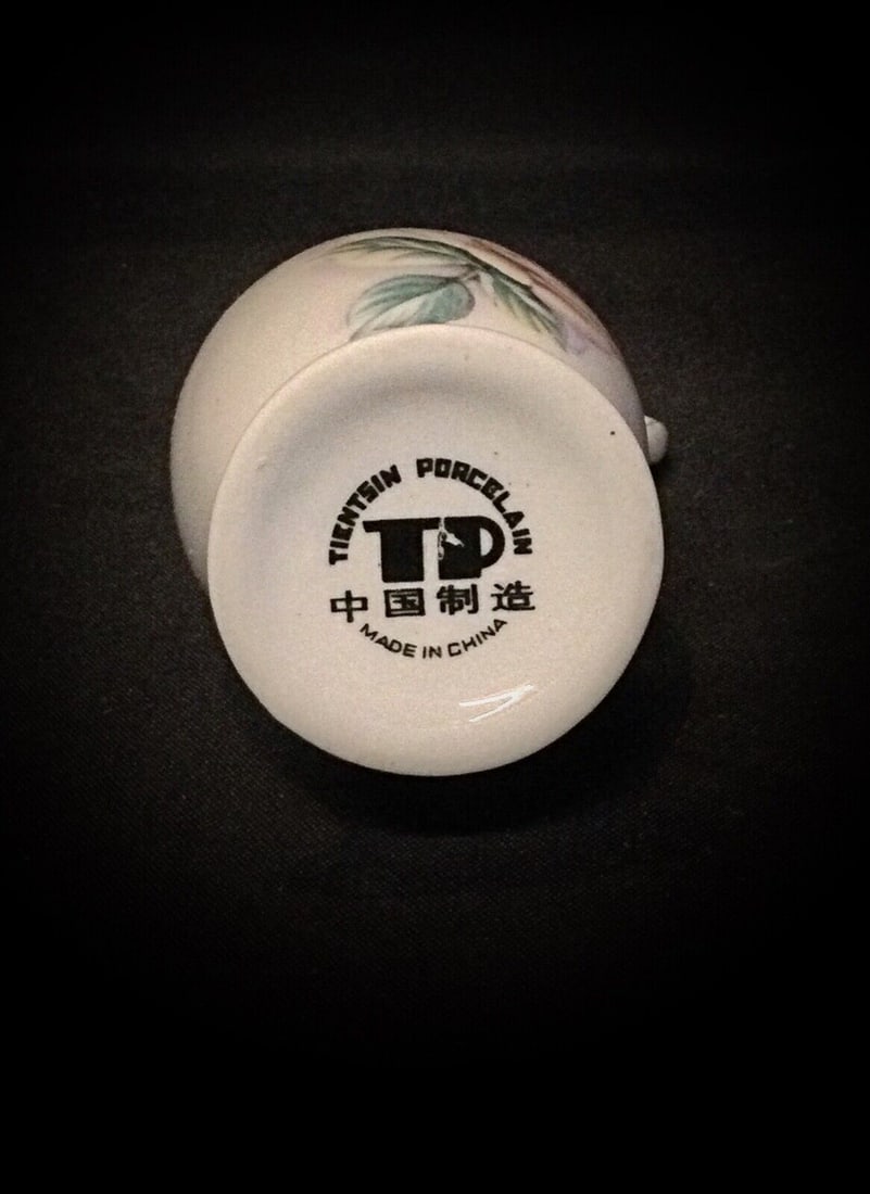 Vintage Miniature Vase "Tentsin Porcelain Hp" with Floral Decor - 6
