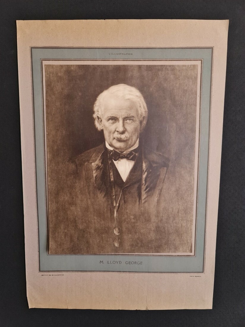 1918 Engraving of David Lloyd George from L'Illustration Magazine - 2