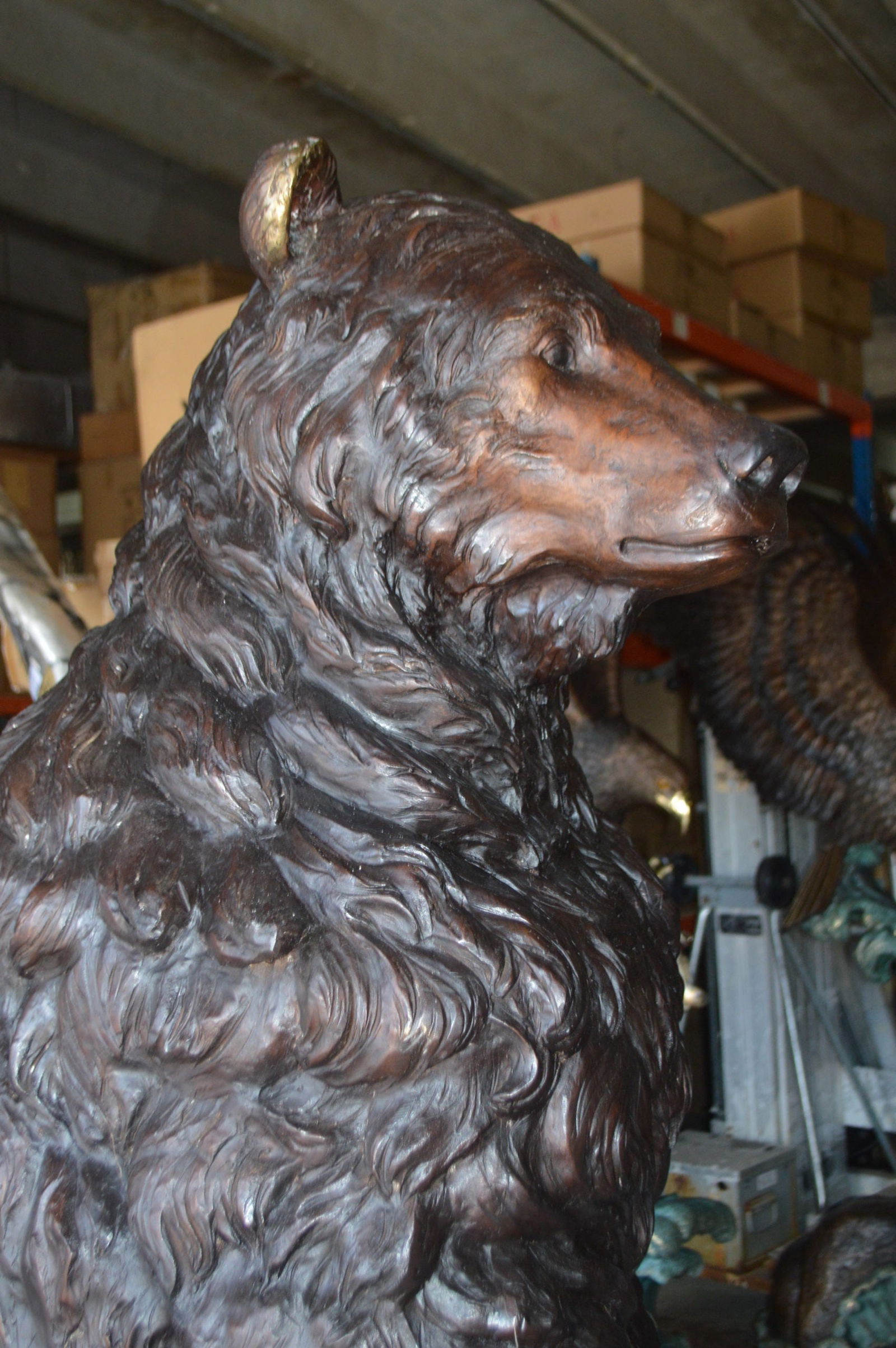 Big Bear standing Bronze Statue - Size: 45"L x 42"W x 78"H. - 11