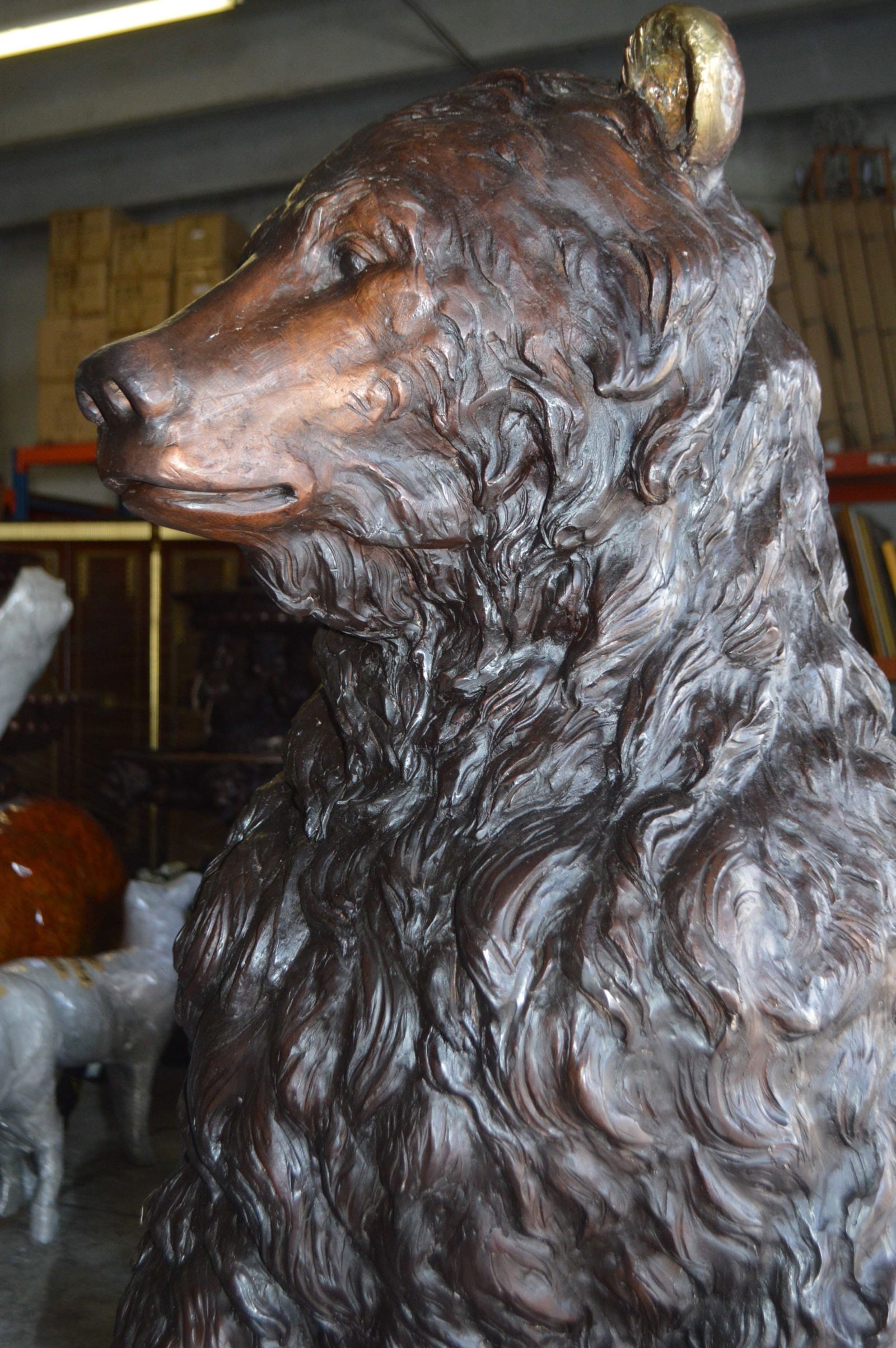 Big Bear standing Bronze Statue - Size: 45"L x 42"W x 78"H. - 6
