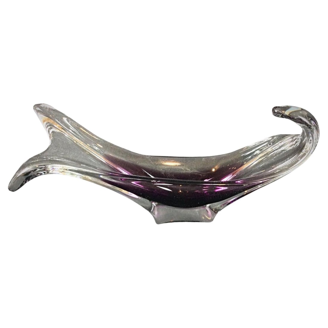 Beautiful Murano-Style Glass Trinket Dish in Violet-Pink (1 of 6)