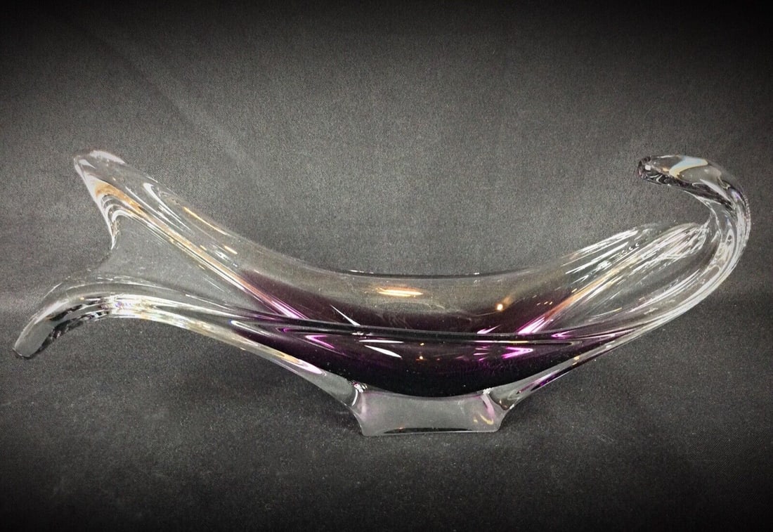 Beautiful Murano-Style Glass Trinket Dish in Violet-Pink - 2