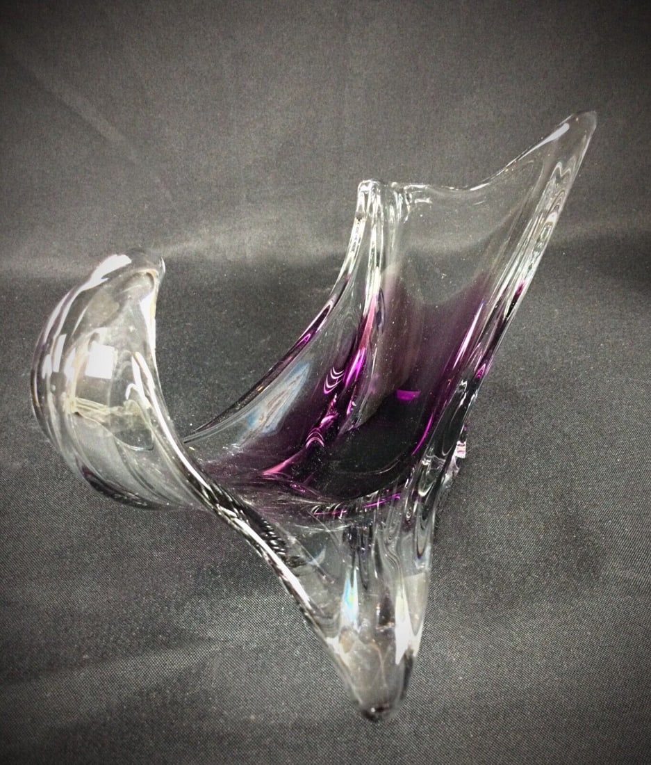 Beautiful Murano-Style Glass Trinket Dish in Violet-Pink - 5