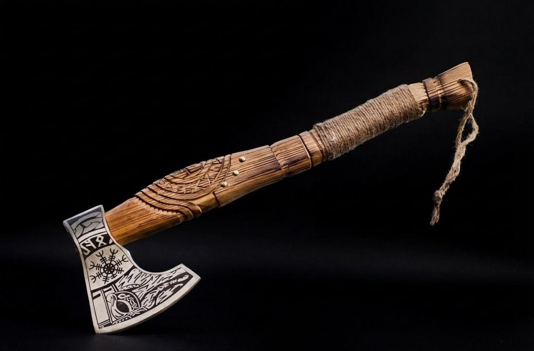 Handmade Viking Bearded Axe Forged Carbon Steel Tomahawk Throwing Hatchet - 8