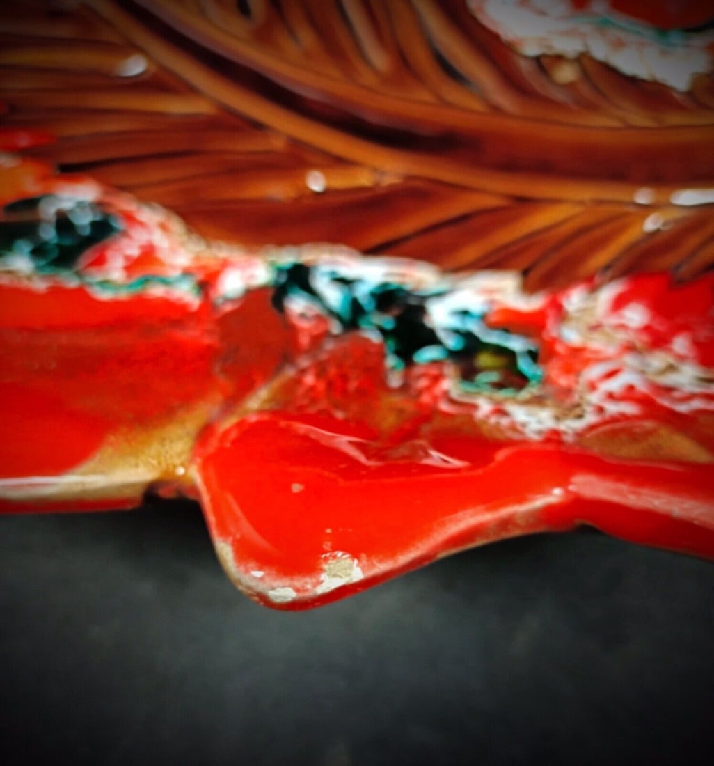 Vintage Vallauris Large Dish – 50 cm Pocket Tray with Signature - 11