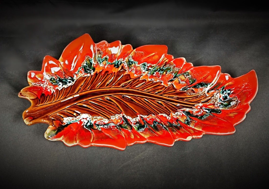 Vintage Vallauris Large Dish – 50 cm Pocket Tray with Signature - 5