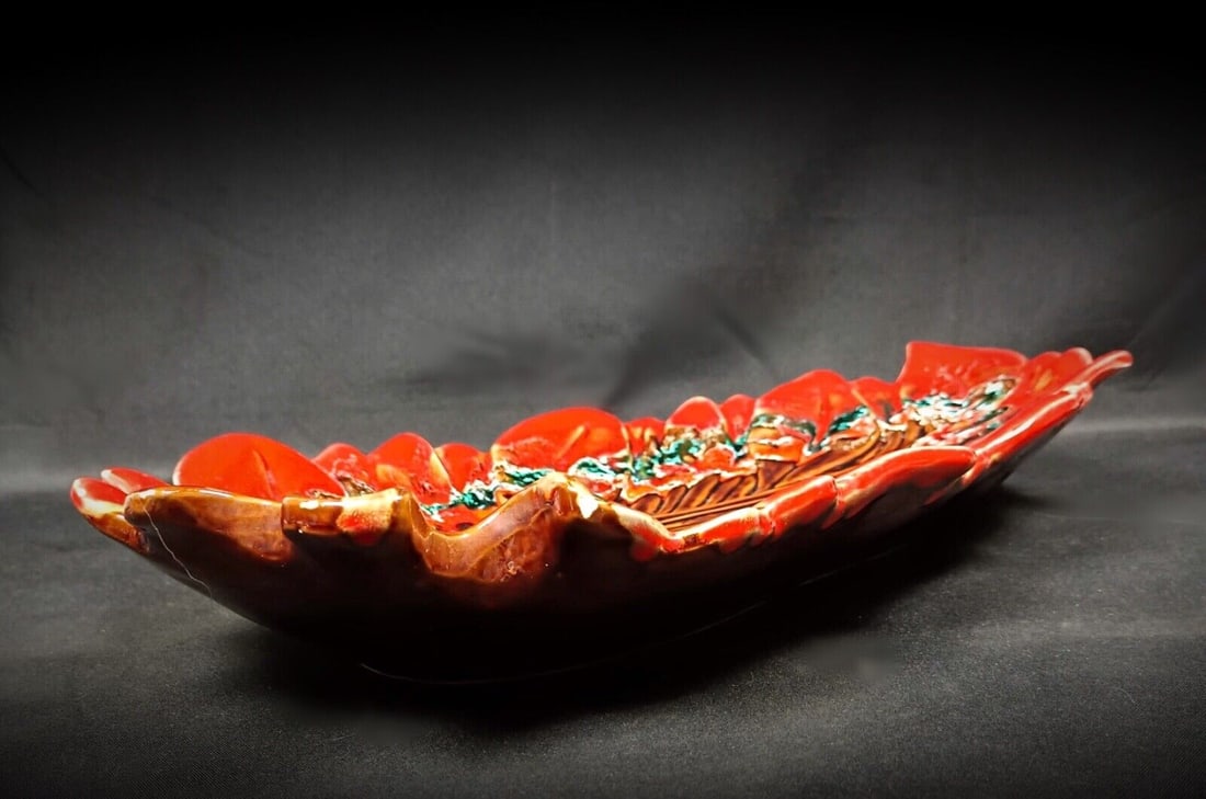 Vintage Vallauris Large Dish – 50 cm Pocket Tray with Signature - 7