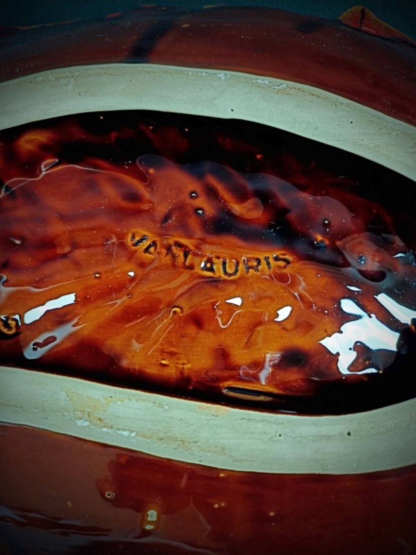 Vintage Vallauris Large Dish – 50 cm Pocket Tray with Signature - 9