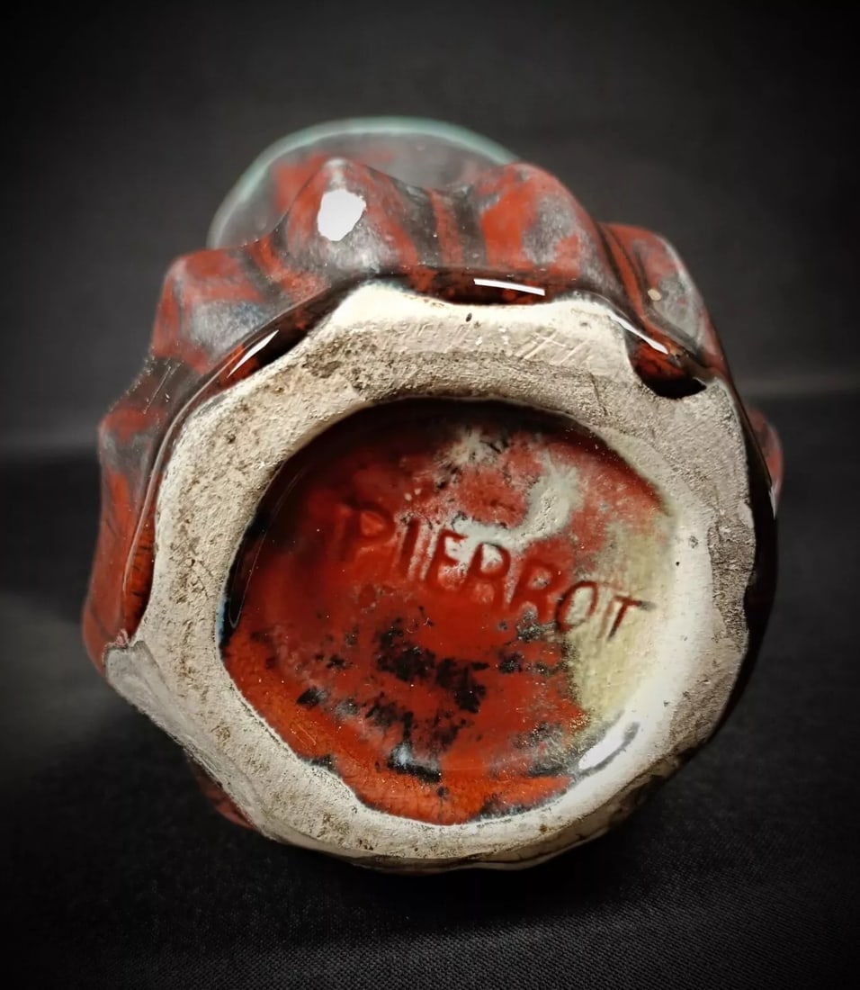 Vintage "Poterie des Grottes Dieulefit" Vase Signed by Pierrot - 9