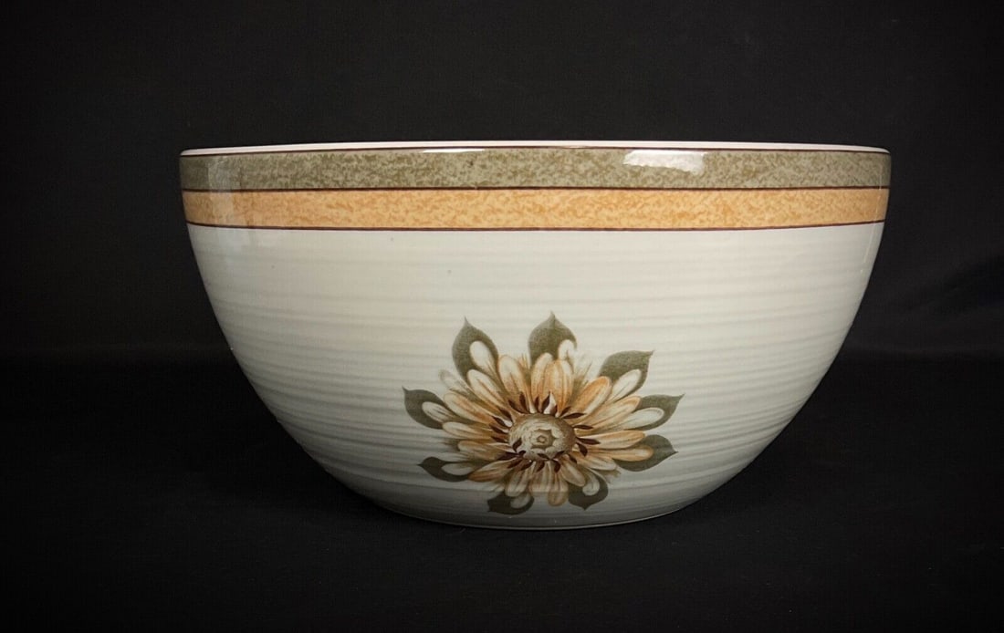 Large 20th-Century CNP Stoneware Salad Bowl – Vallée Grand Feu Decoration - 2
